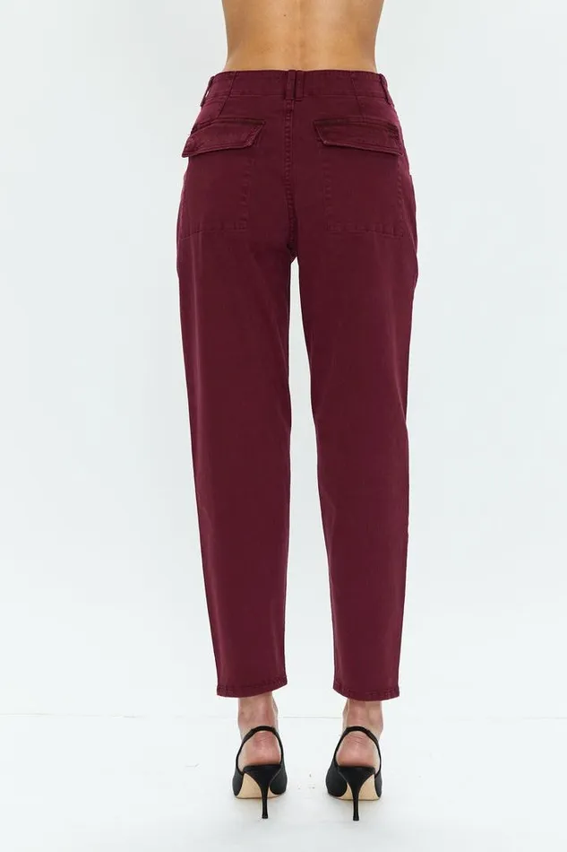 Pistola Denim Pants Women Pamela High Rise Straight Trouser 8211 Bordeaux Bordeaux