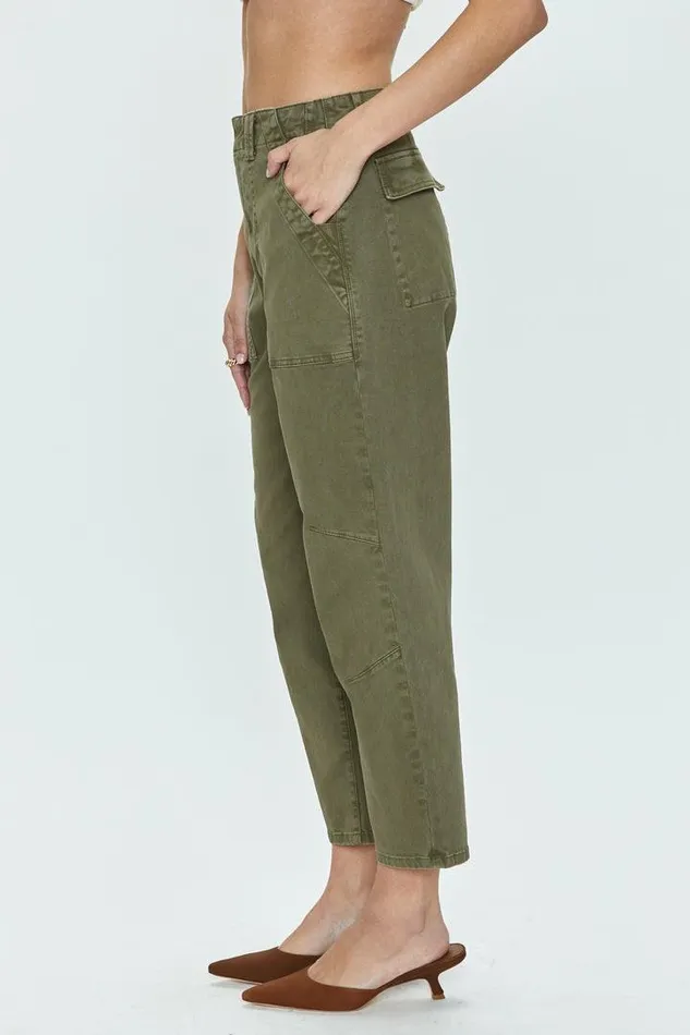 Pistola Denim Pants Women Pamela High Rise Straight Trouser 8211 Dark Olive Dark Olive