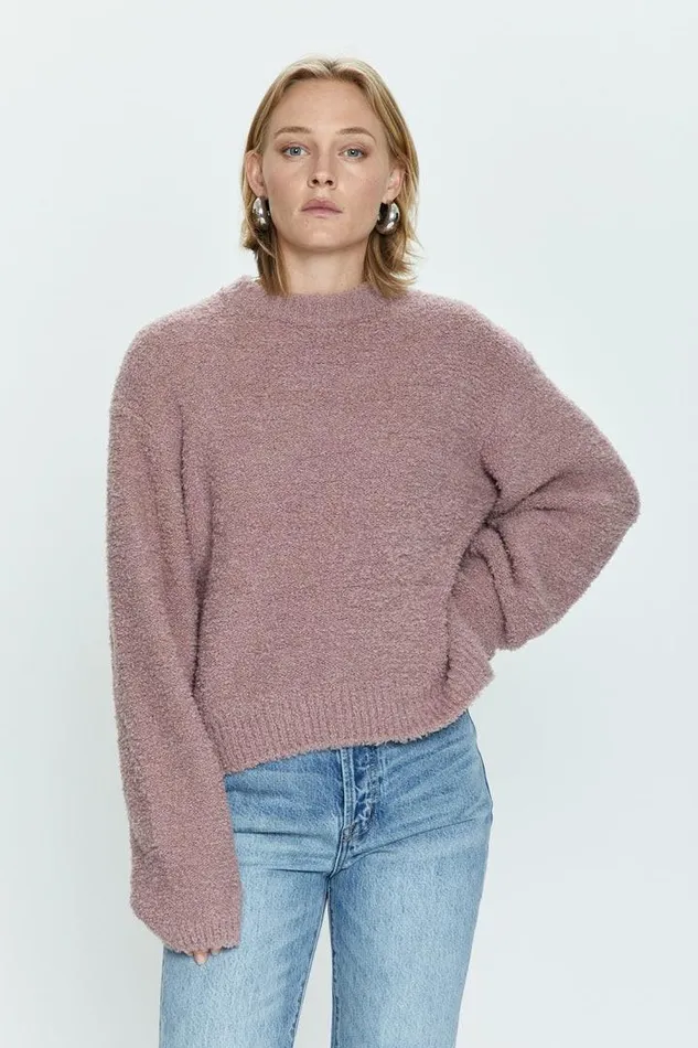 Pistola Denim Sweaters and Knits Women Alpine Cozy Crew Neck Sweater 8211 Rose Wood Rose Wood