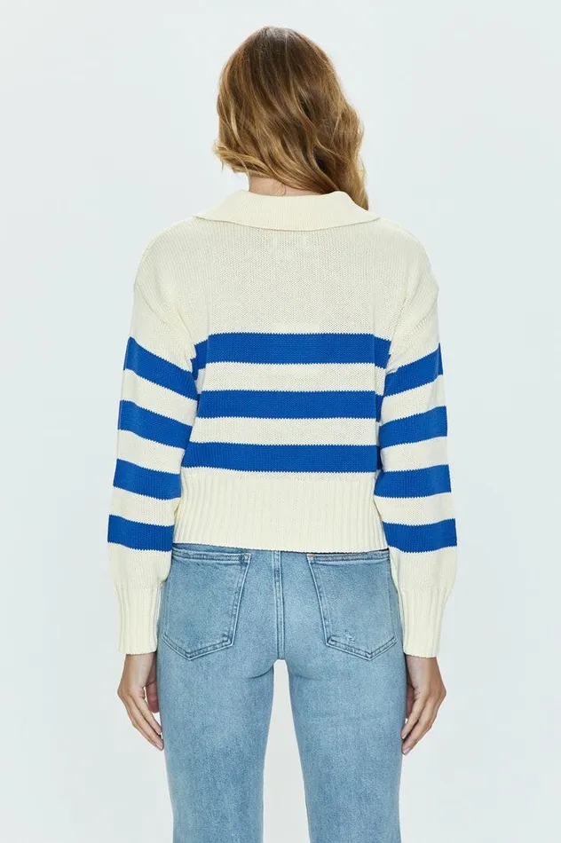 Pistola Denim Sweaters and Knits Women Arlo Polo Sweater 8211 Ivory Sea Stripe Ivory Sea Stripe