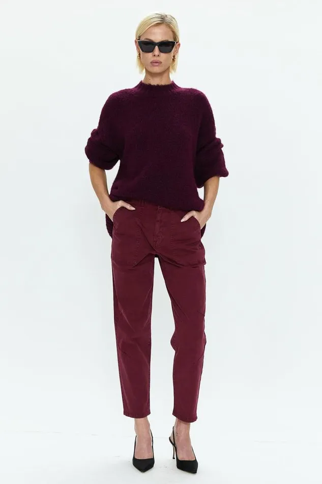 Pistola Denim Sweaters and Knits Women Carlen Mock Neck Sweater 8211 Aubergine Aubergine