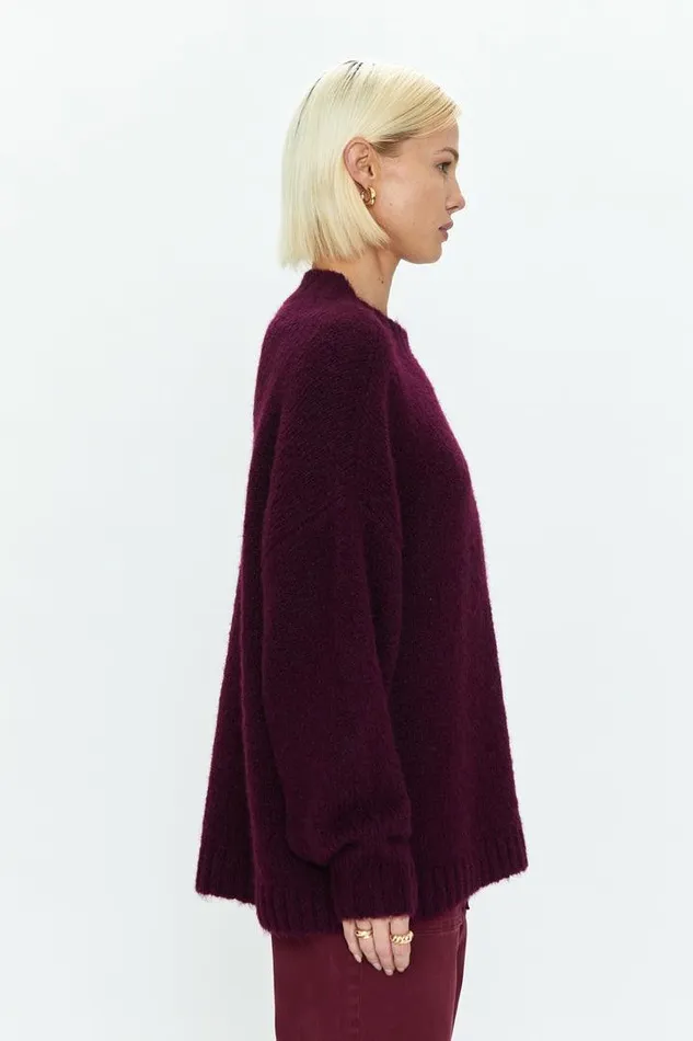 Pistola Denim Sweaters and Knits Women Carlen Mock Neck Sweater 8211 Aubergine Aubergine