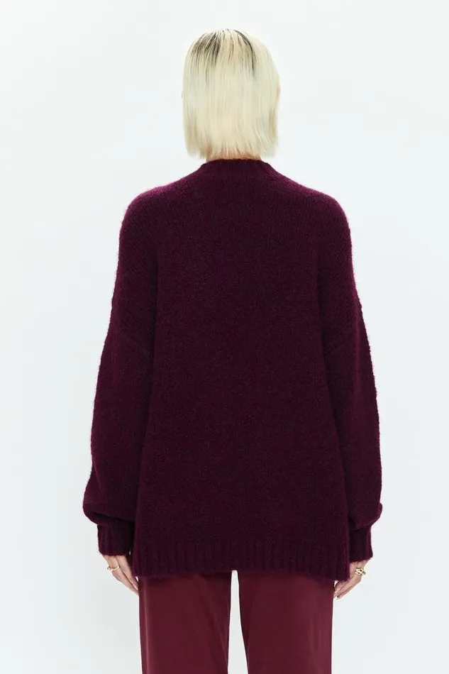Pistola Denim Sweaters and Knits Women Carlen Mock Neck Sweater 8211 Aubergine Aubergine