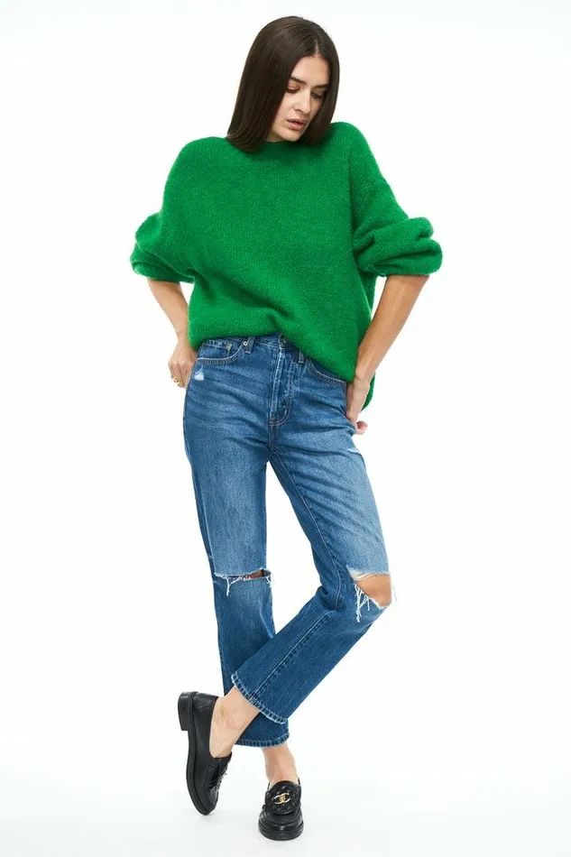 Pistola Denim Sweaters and Knits Women Carlen Mock Neck Sweater 8211 Fern Fern