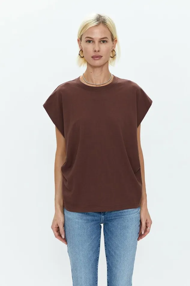 Pistola Denim Tops Women Trina Muscle Tee 8211 Chocolate Chocolate