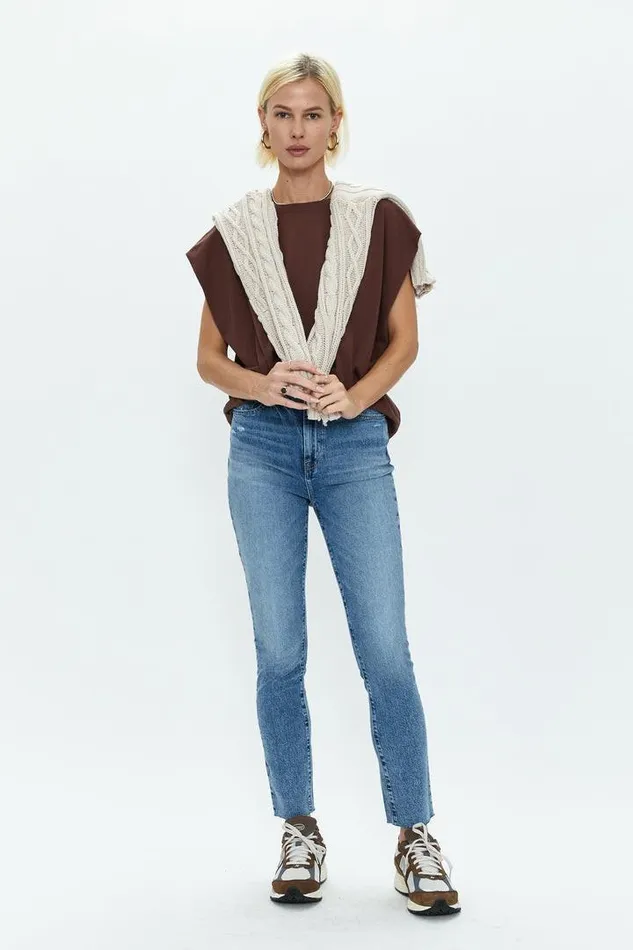 Pistola Denim Tops Women Trina Muscle Tee 8211 Chocolate Chocolate