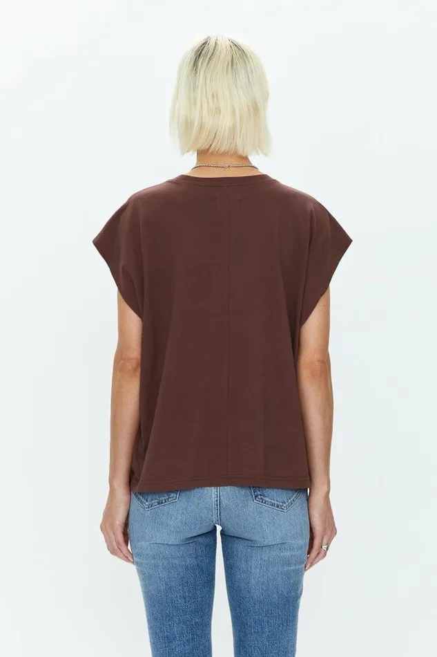 Pistola Denim Tops Women Trina Muscle Tee 8211 Chocolate Chocolate