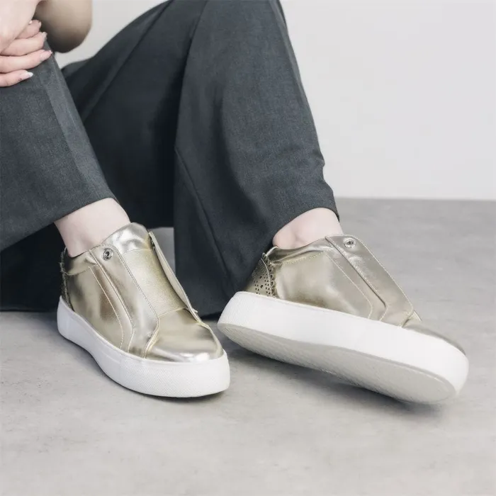 Platform Trainers Women Moda In Pelle Breil Gold Porvair