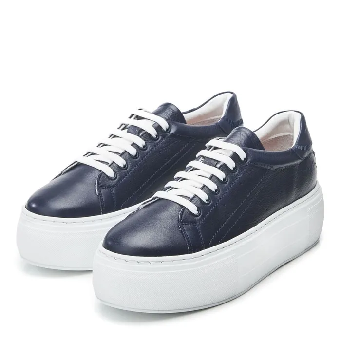 Platform Trainers Women Moda In Pelle Bsoleful BKendri Navy Leather