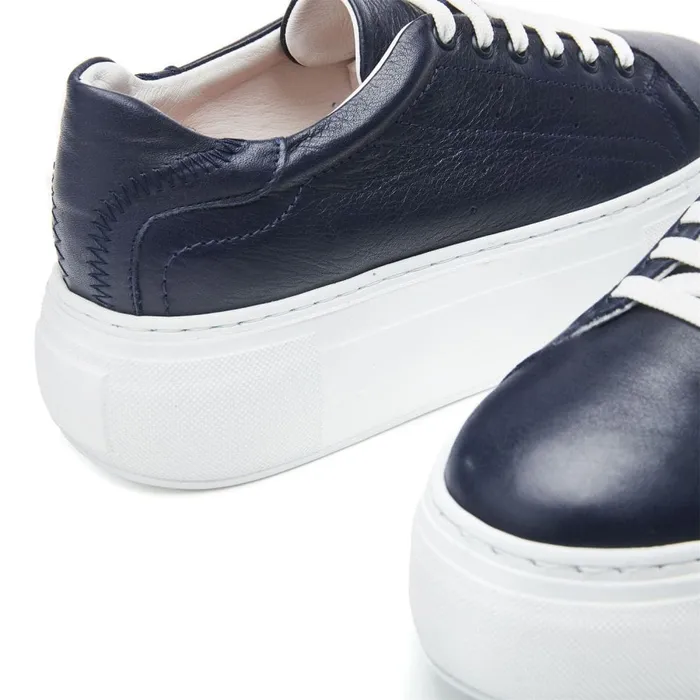 Platform Trainers Women Moda In Pelle Bsoleful BKendri Navy Leather