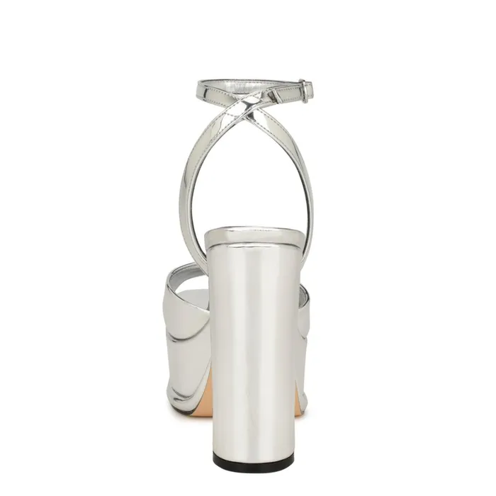 Platt Platform Ankle Strap Sandals Silver Women Nine West Sandals Platt Platform Ankle Strap Sandals Silver Women Nine West Sandals
