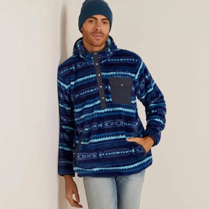Polar Bear Fleece Hoodie Blue Depths Serape Men Ariat Sweatshirts and Hoodies