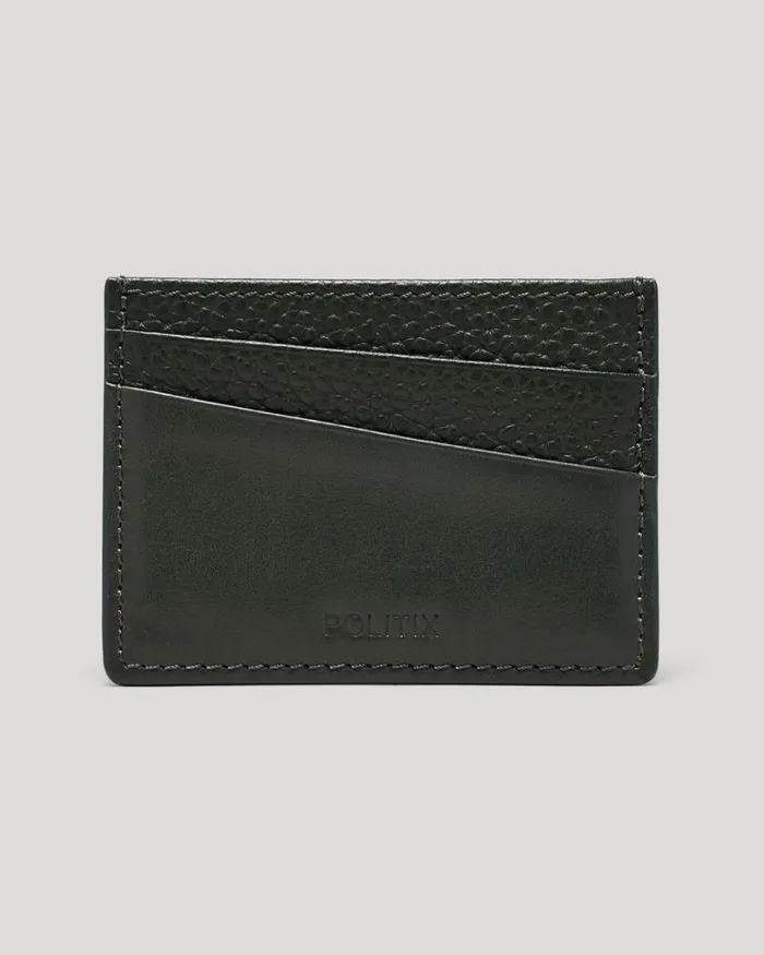 Politix Bags Men Leather Card Holder Dark Khaki