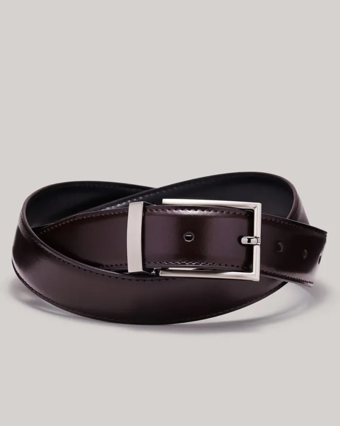 Politix Belts Men Reversible BlackBrown Leather Belt Blackbrown