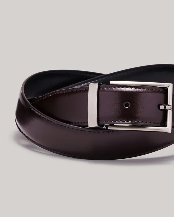 Politix Belts Men Reversible BlackBrown Leather Belt Blackbrown