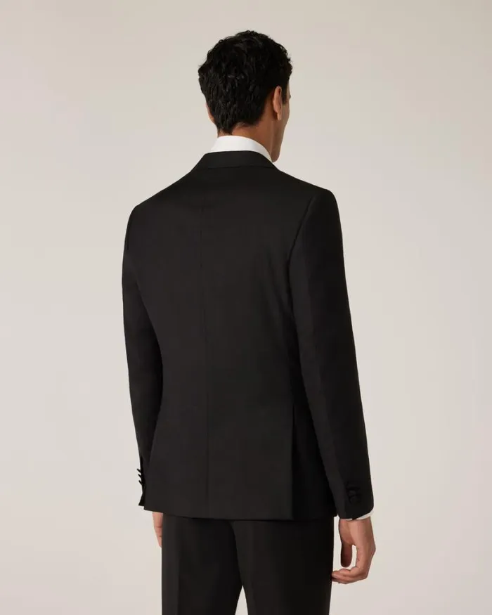 Politix Blazers Men Slim Fit Double Breasted Tailored Jacket Black Chintz