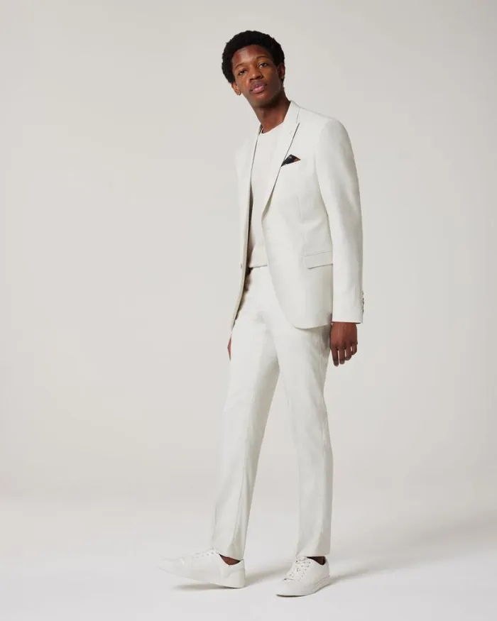 Politix Blazers Men Slim Stretch Tailored Jacket Stone