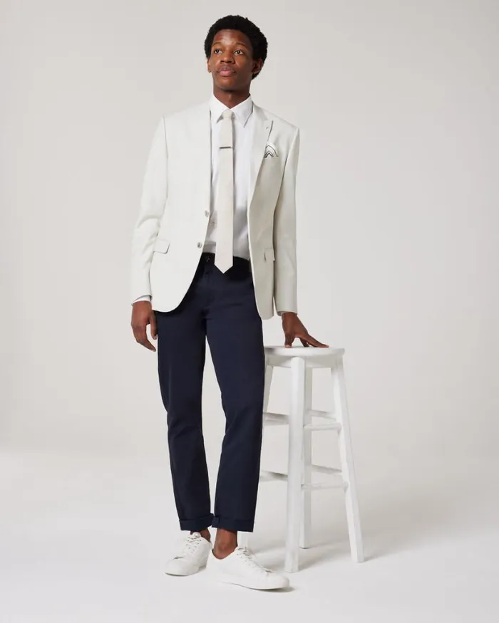Politix Blazers Men Slim Stretch Tailored Jacket Stone