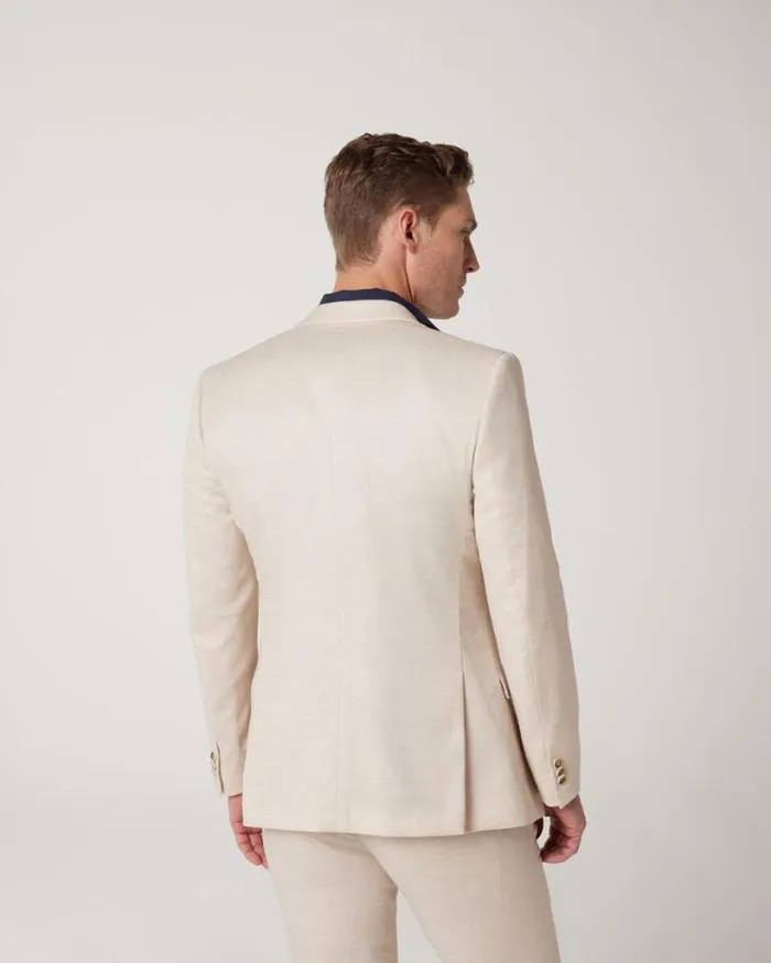Politix Blazers Men Slim Stretch Textured Tailored Jacket Natural