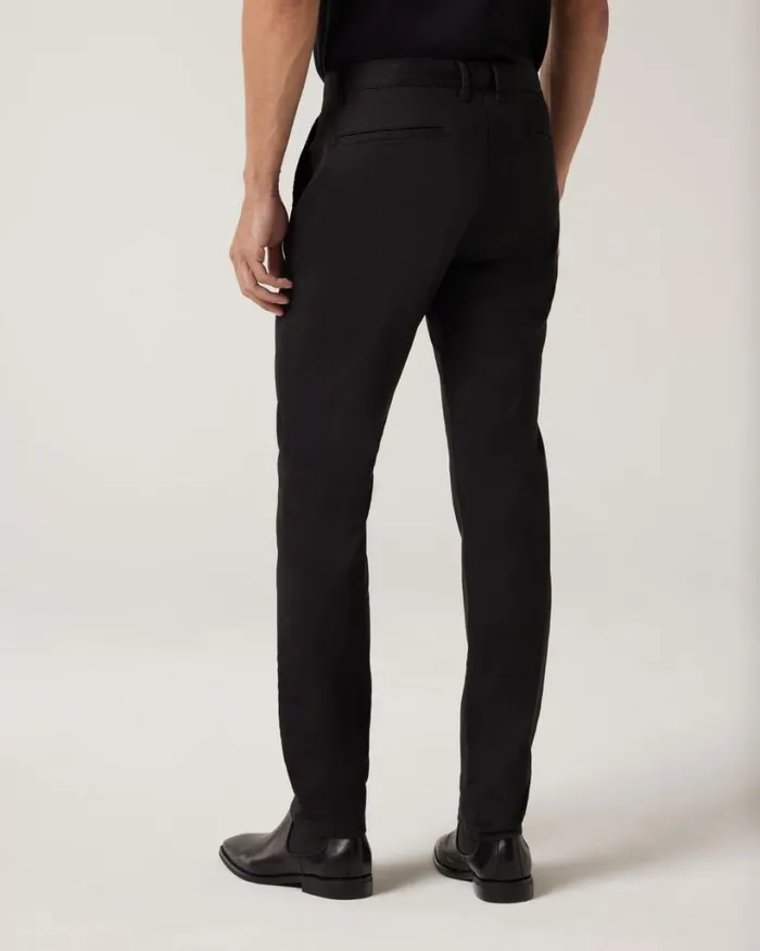 Politix Chinos Men Slim Stretch Cotton Chino Black