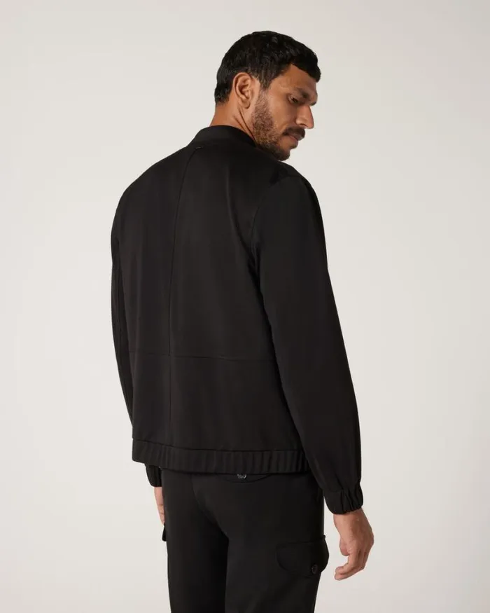 Politix Coats and Jackets Men Slim Stretch Travel Jersey Bomber Black
