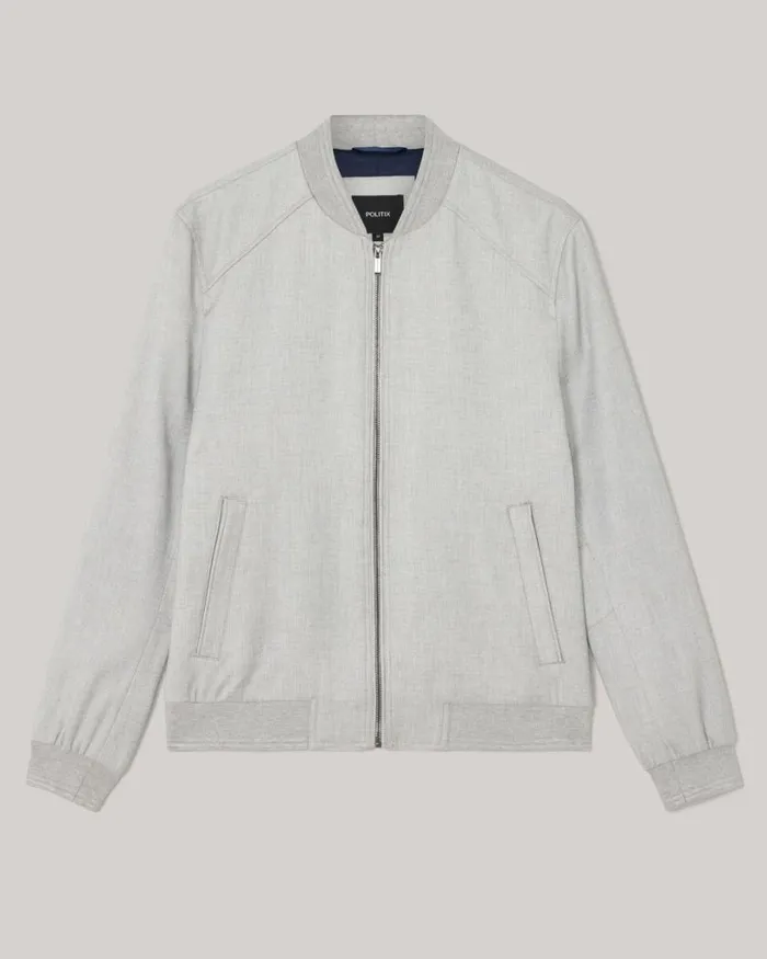 Politix Coats and Jackets Men TEXTURED BOMBER JACKET Light Grey