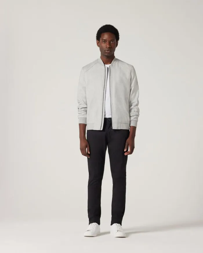 Politix Coats and Jackets Men TEXTURED BOMBER JACKET Light Grey