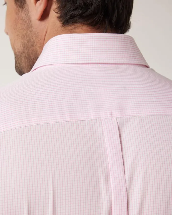 Politix Formal Shirts Men Microcheck Business Shirt Pink