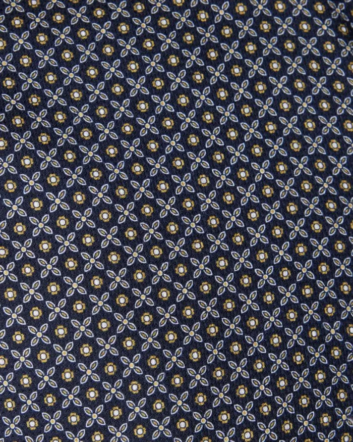 Politix Formal Shirts Men Slim Italian Floral Long Sleeve Shirt Navy