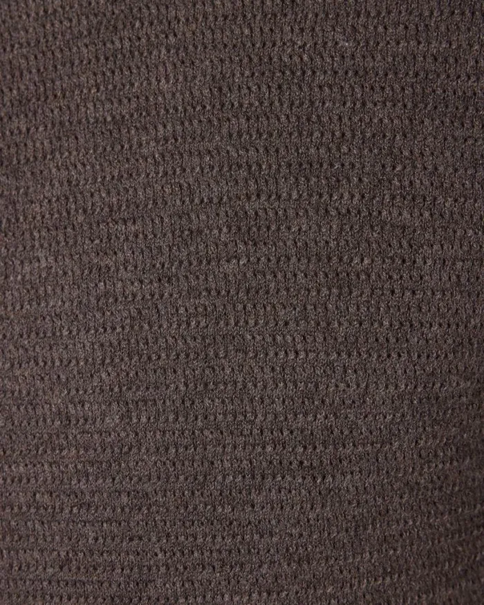 Politix Knitwear Men Crew Short Sleeve Knit Mushroom