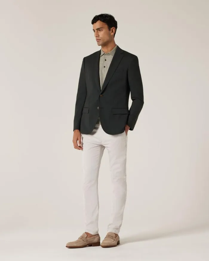 Politix Knitwear Men Fashion Polo Knit Sage