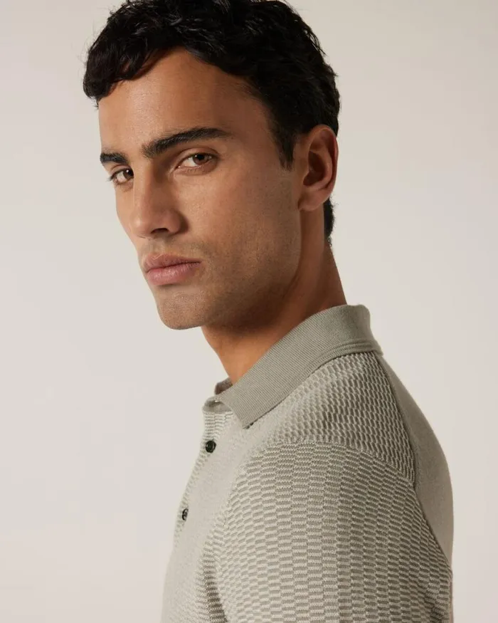 Politix Knitwear Men Fashion Polo Knit Sage