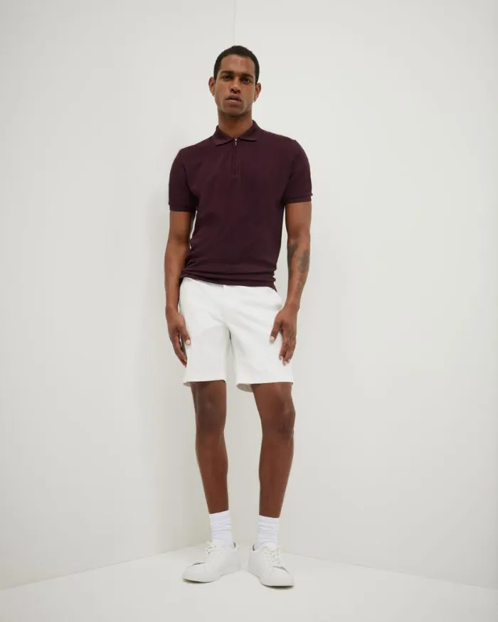 Politix Polo Shirts Men Travel Short Sleeve Polo Aubergine