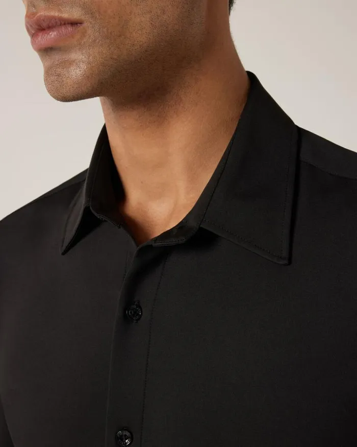 Politix Shirts Men Slim Travel Shirt Black