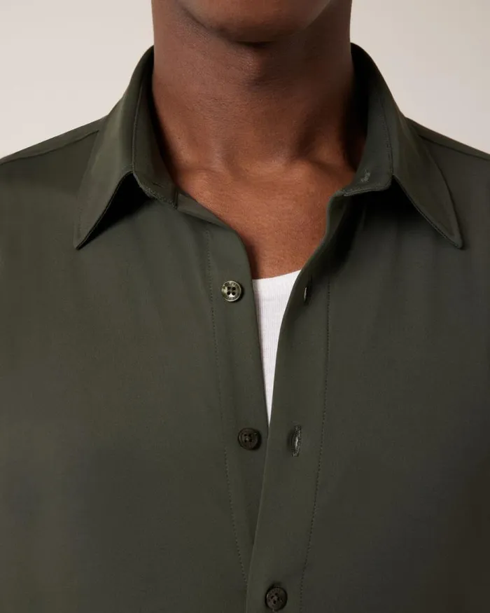 Politix Shirts Men Slim Travel Shirt Khaki