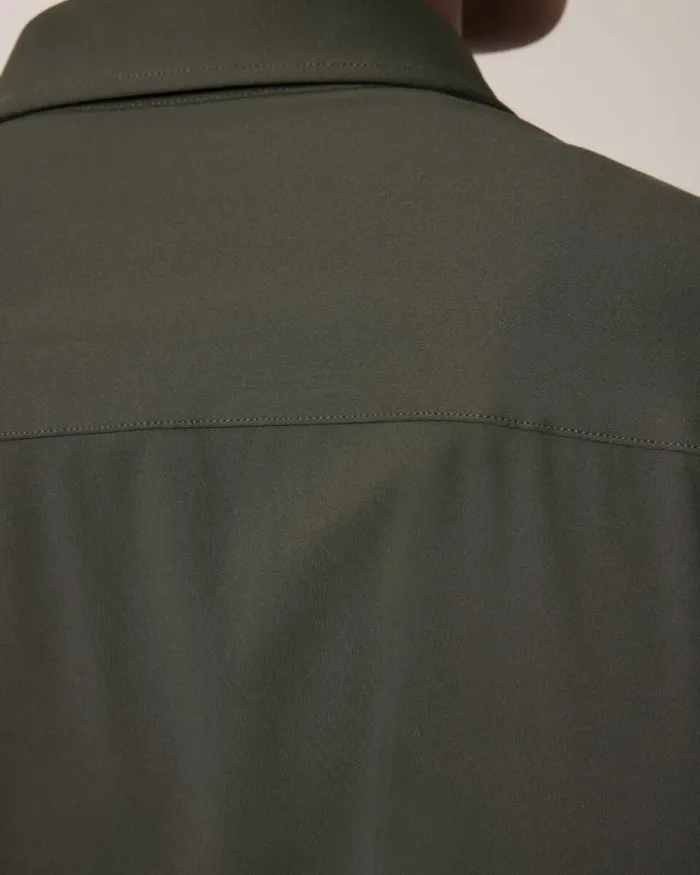 Politix Shirts Men Slim Travel Shirt Khaki