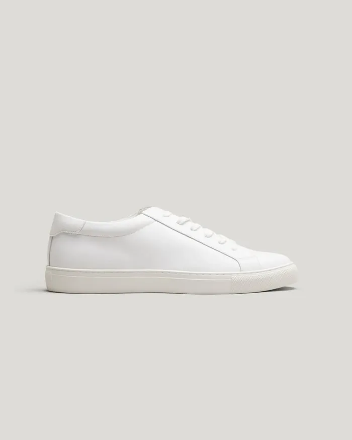 Politix Shoes Men Classic White Leather Sneaker White