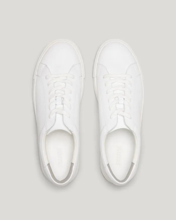 Politix Shoes Men Classic White Leather Sneaker White