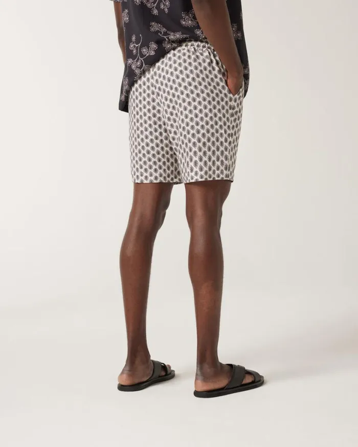 Politix Shorts Men Paisley Elasticated Shorts White