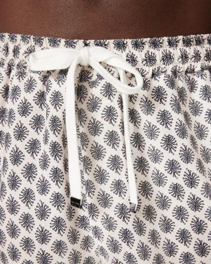 Politix Shorts Men Paisley Elasticated Shorts White