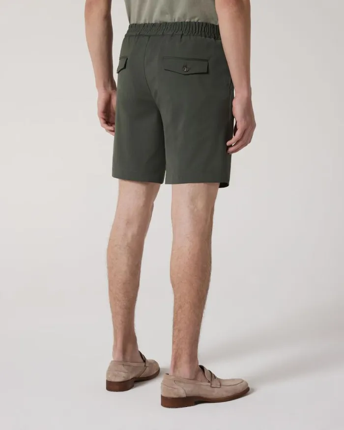 Politix Shorts Men Wool Blend Elastic Waist Tailored Short Khaki