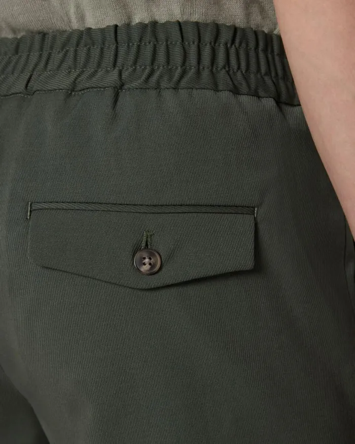 Politix Shorts Men Wool Blend Elastic Waist Tailored Short Khaki