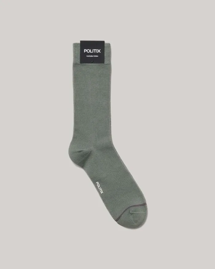 Politix Socks Men Australian Cotton Blended Sock Khaki