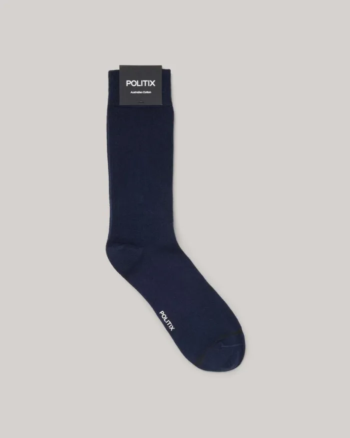 Politix Socks Men Australian Cotton Blended Sock Navy