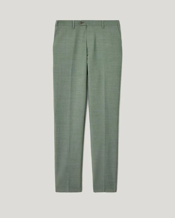 Politix Suit Pants Men Slim Stretch Wool Blend Tailored Pant Light Forest