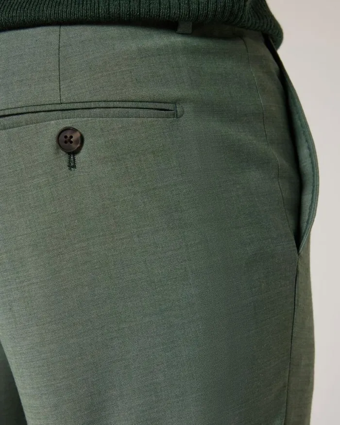 Politix Suit Pants Men Slim Stretch Wool Blend Tailored Pant Light Forest