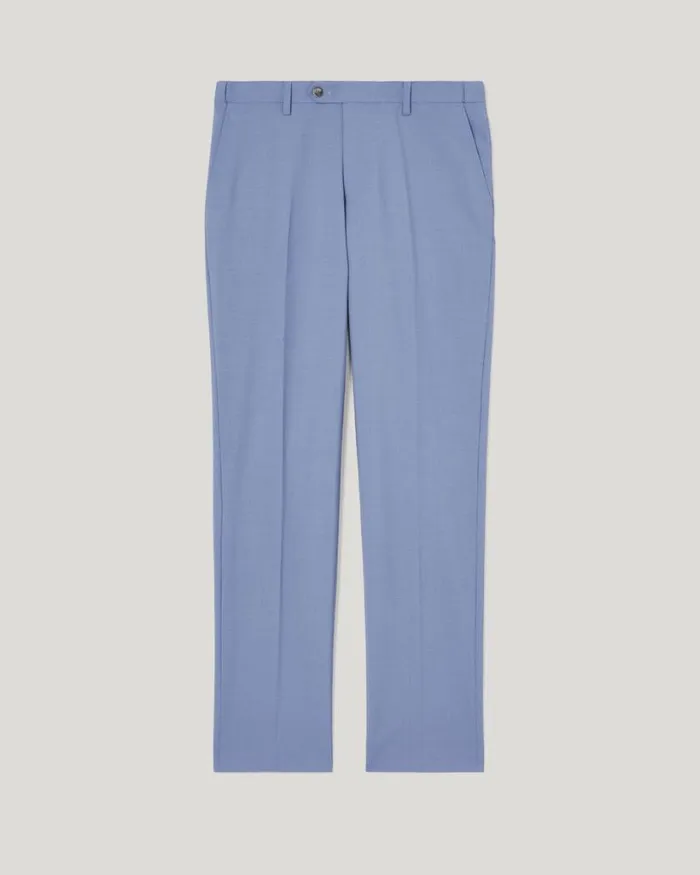 Politix Suit Pants Men Slim Stretch Wool Blend Tailored Pant Slate Blue