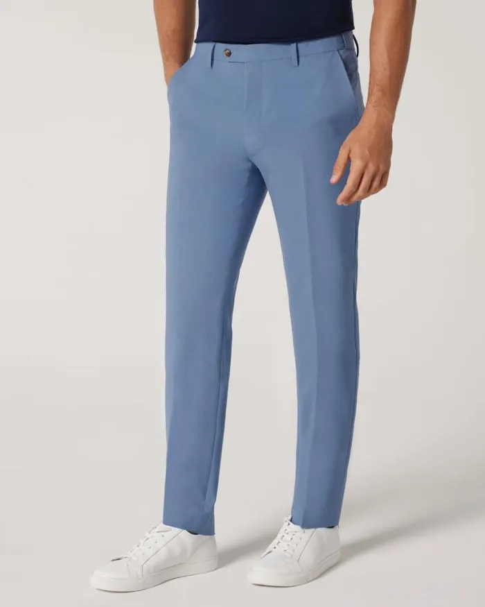 Politix Suit Pants Men Slim Stretch Wool Blend Tailored Pant Slate Blue