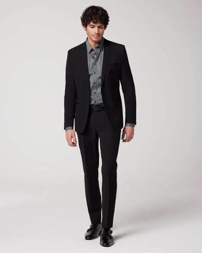 Politix Suit Pants Men Ultra Slim Stretch Tailored Pant Black