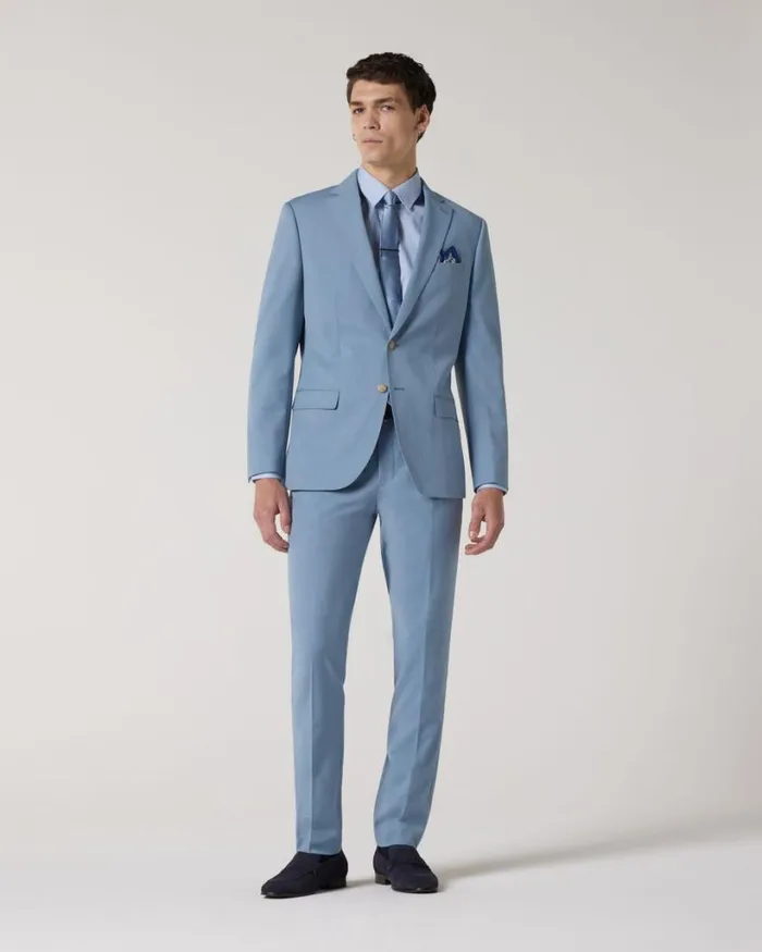Politix Suit Pants Men Wool Blend Tailored Pant Chalk Blue